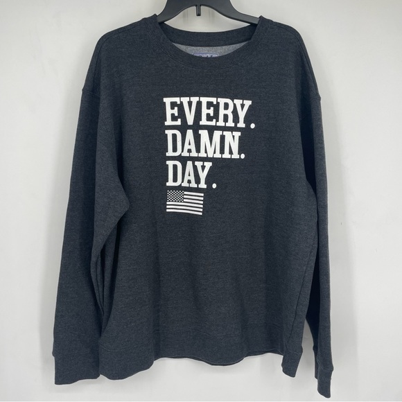 BURLEBO Other - Burlebo EVERY DAY American US Flag Sweatshirt Mens XL Gray USA Republican Trump